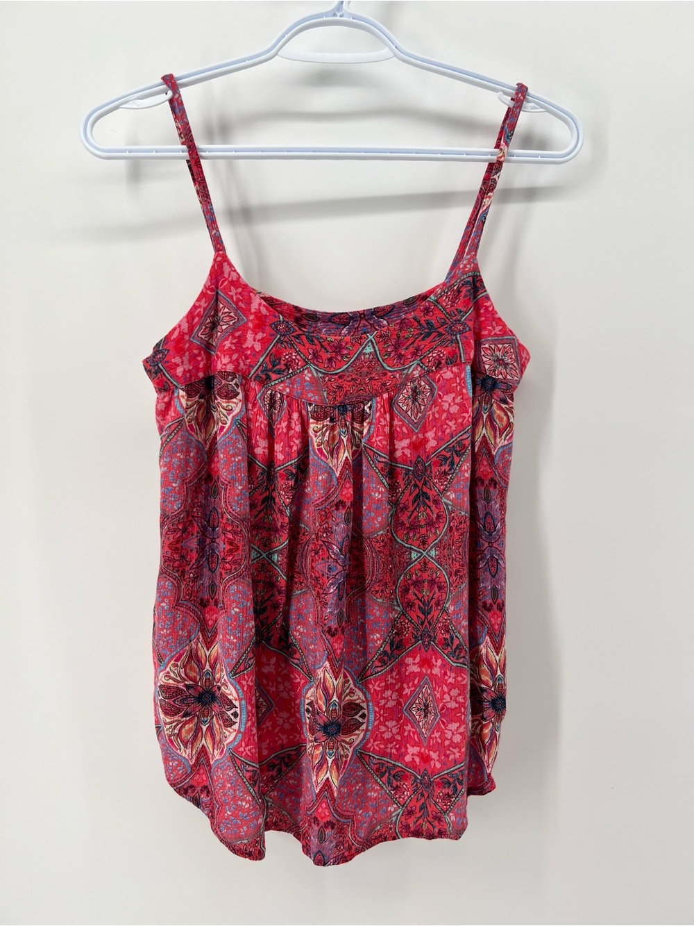 GAP Women’s XS Red Boho Bohemian Spaghetti Strap Camisole Tank Top